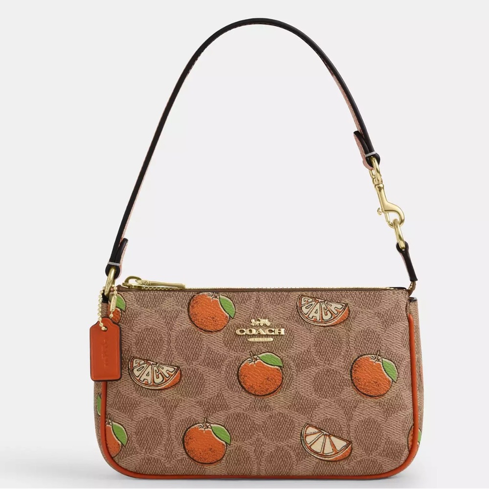 🍊 COACH NOLITA 19 IN SIGNATURE CANVAS WITH ORANGE PRINT 🍊 NWT 🍊